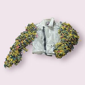 Harley Quinn Birds Of Prey Clear Fringed Motto Jacket Costume Cosplay Size Large